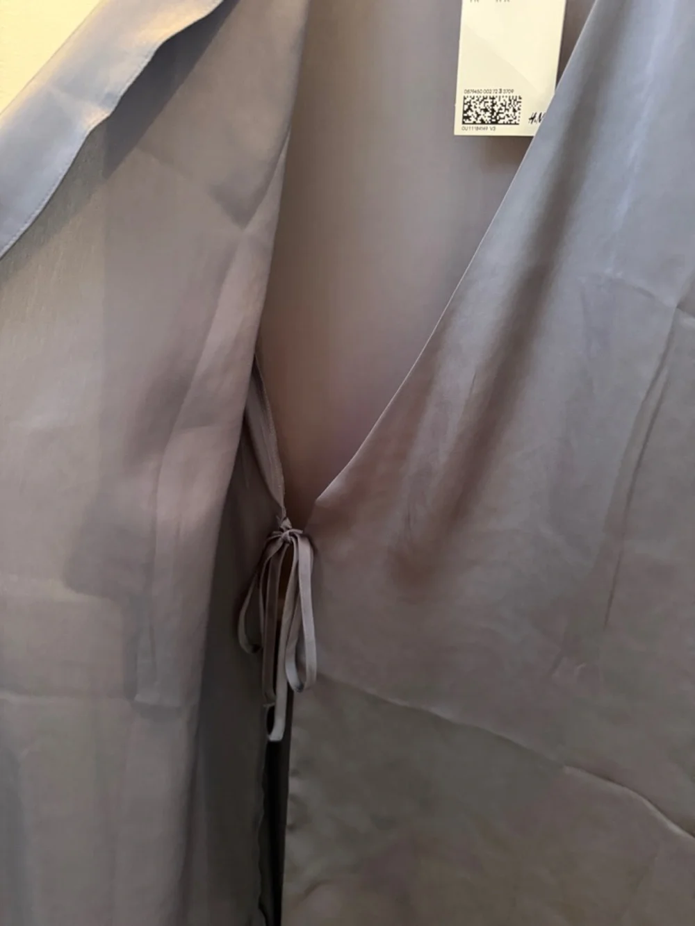 H&M Satin Wrap Robe - Slate Blue XS/S NWT - Picture 3 of 4